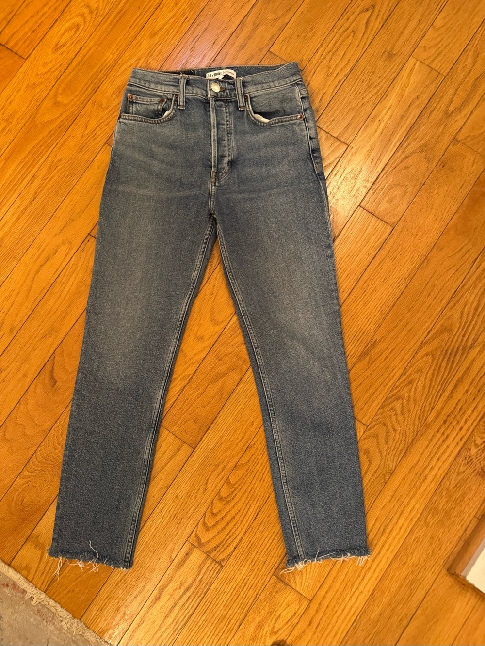 Redone Originals‎ Womens High Rise Ankle Crop Raw Hem Sz 25